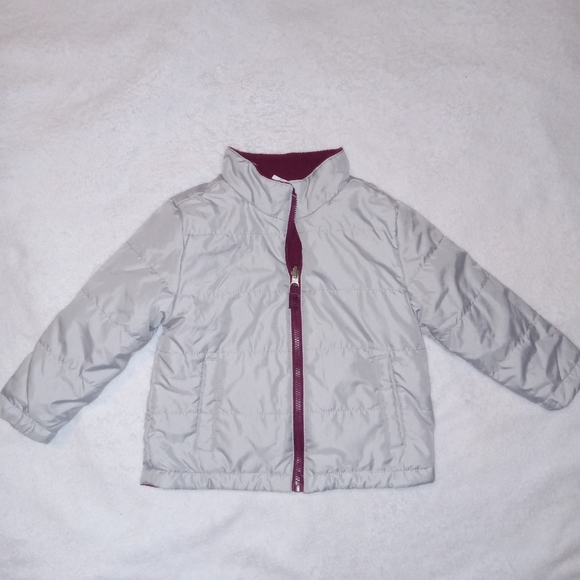 Other - 5 for $10 Light Gray/Maroon Zip Up Jacket size 2T
